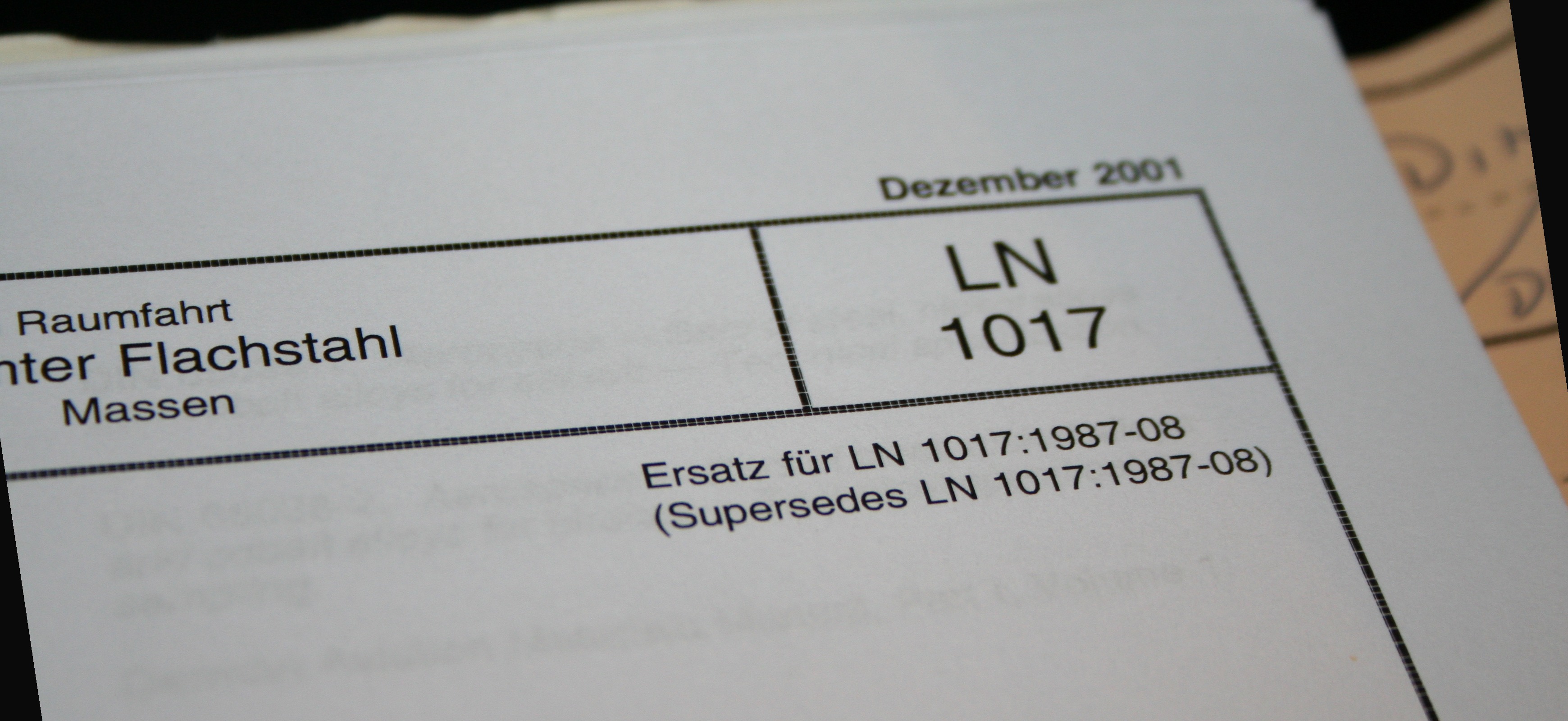 LN 1017 material standard document, flat steel aerospace