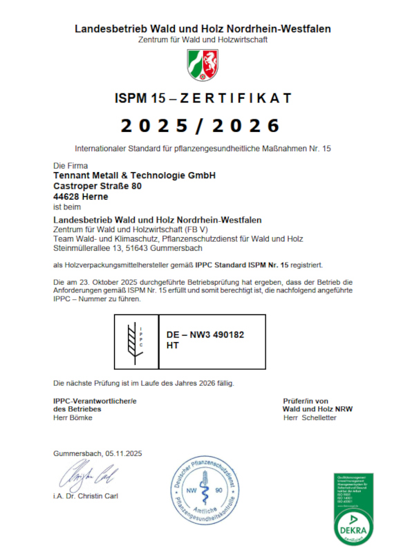 IPPC accreditation certificate